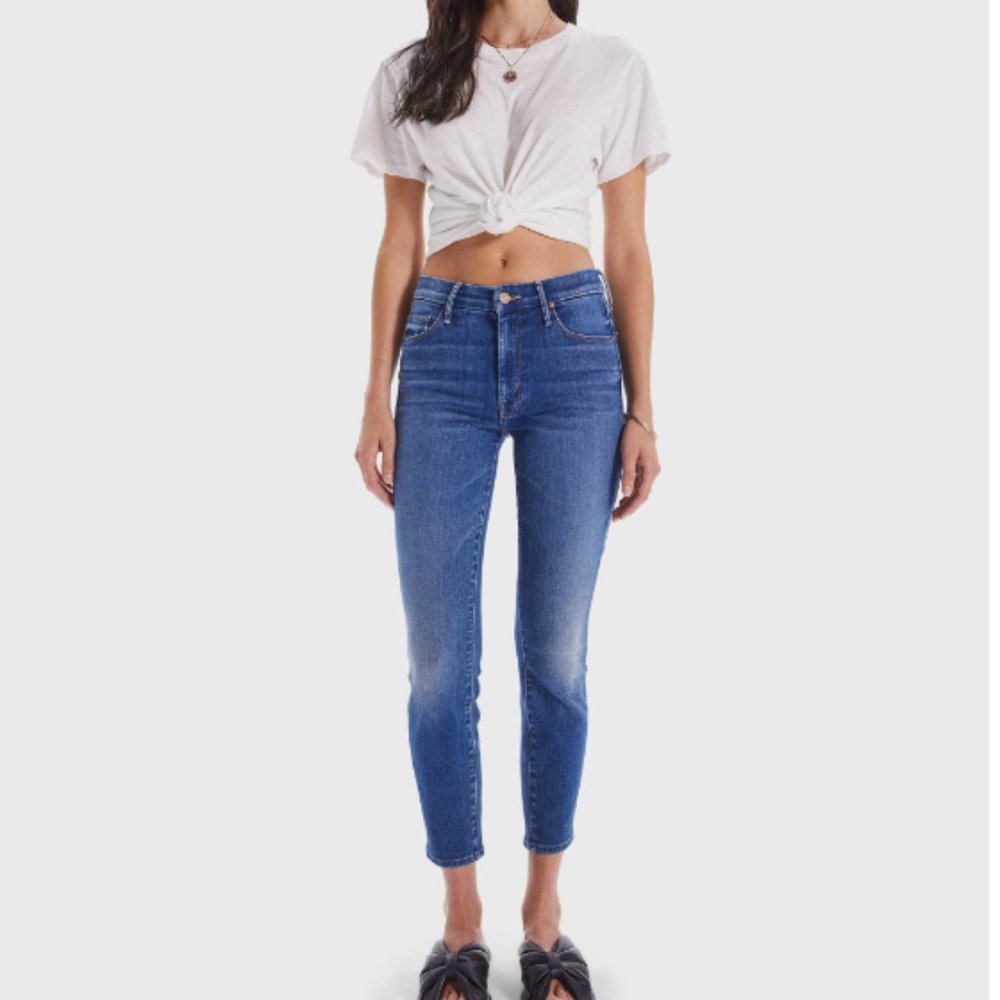 Mother The Looker Crop Jeans In Wishful Thinking